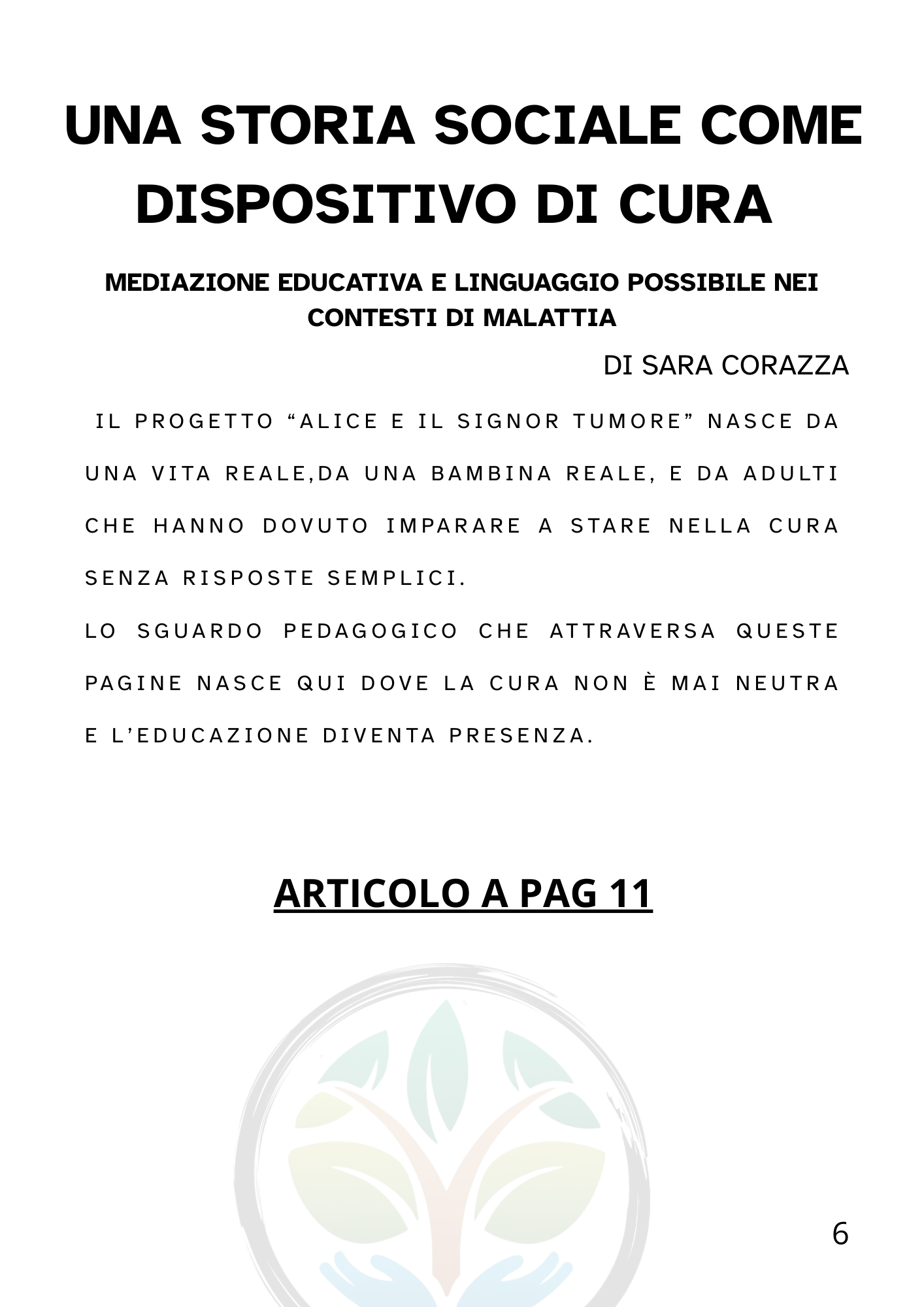 Numero 0 - Appunti di cura - Gennaio '26