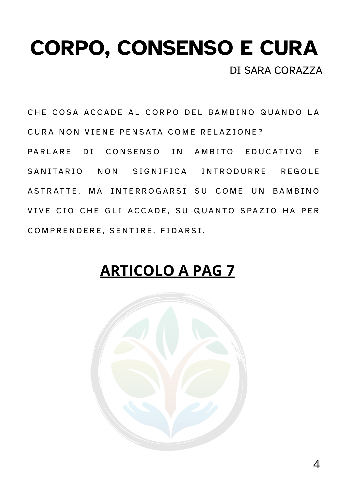 Numero 0 - Appunti di cura - Gennaio '26