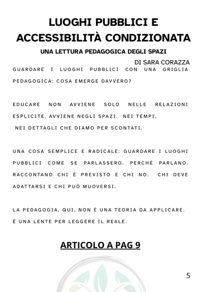 Numero 0 - Appunti di cura - Gennaio '26