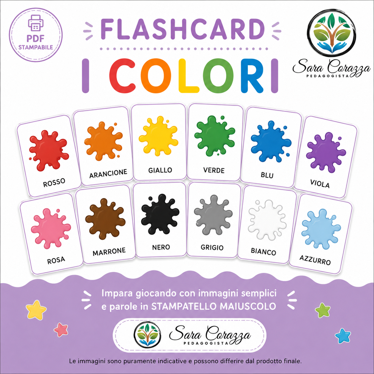 FLASHCARD – I COLORI (PDF STAMPABILE)