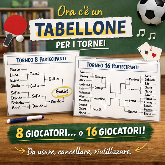 Tabellone tornei da intervallo – 8 e 16 partecipanti (PDF stampabile)
