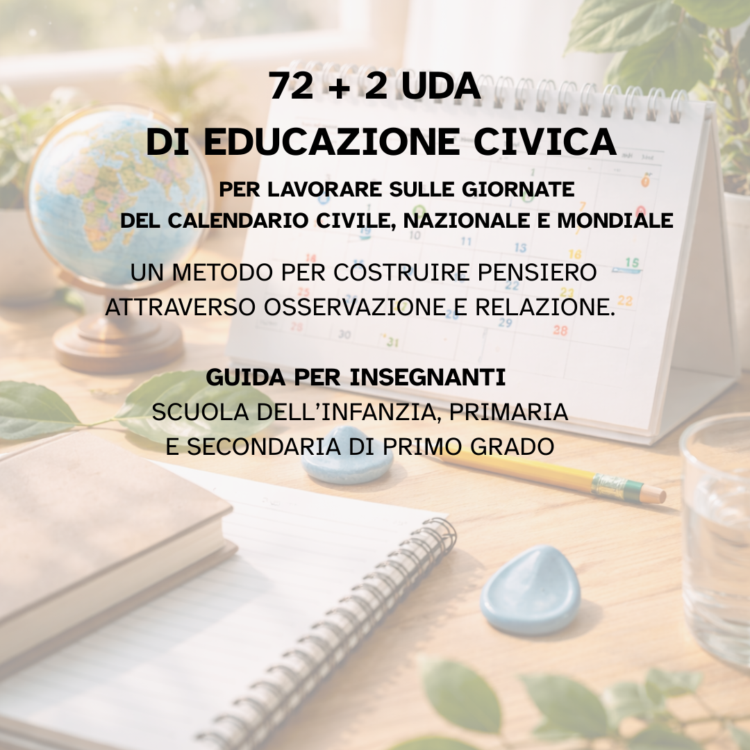 72+ 2 UDA di Educazione Civica per lavorare sulle giornate del calendario civile, nazionale e mondiale: Un metodo per costruire pensiero attraverso osservazione e relazione. Guida per insegnanti scuola dell’infanzia, primaria e secondaria di primo grado
